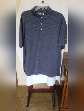 Walter Hagen Navy Stripe Polo Shirt XL